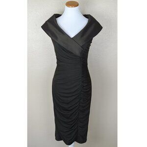 Tadashi Collection Portrait Collar Ruched Sheath